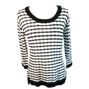 Dana Buchman Women's Black & White Long Sleeve Sweater With Tank NWT Size Small